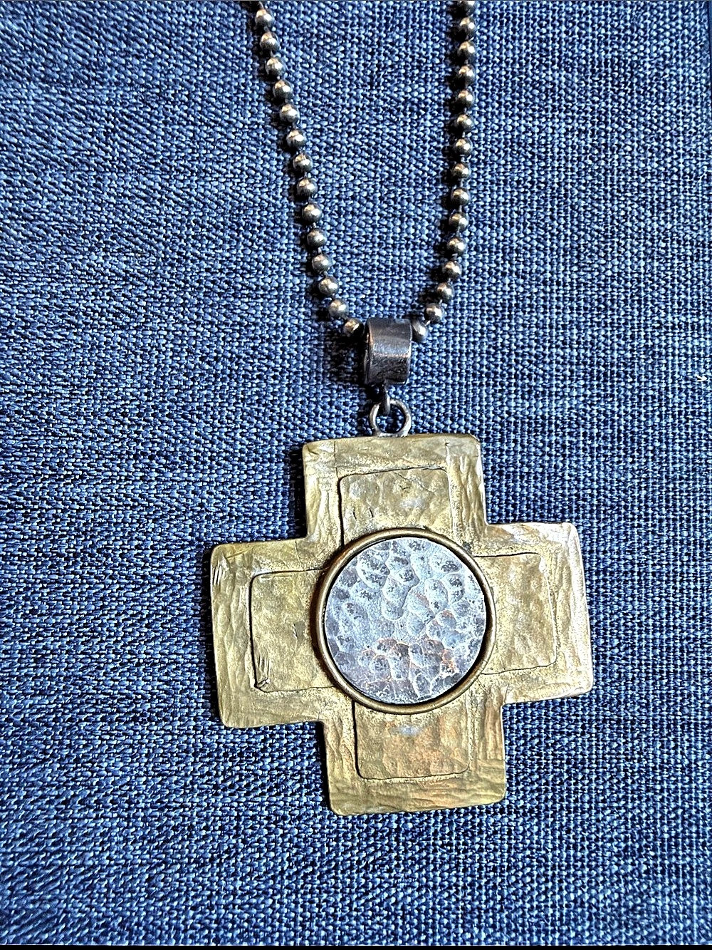 Cross Pendant Necklace in Gold & silver Like New
